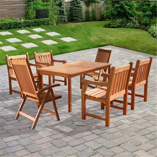 Vifah Malibu Outdoor 7-piece Wood Patio Dining Set V98SET7